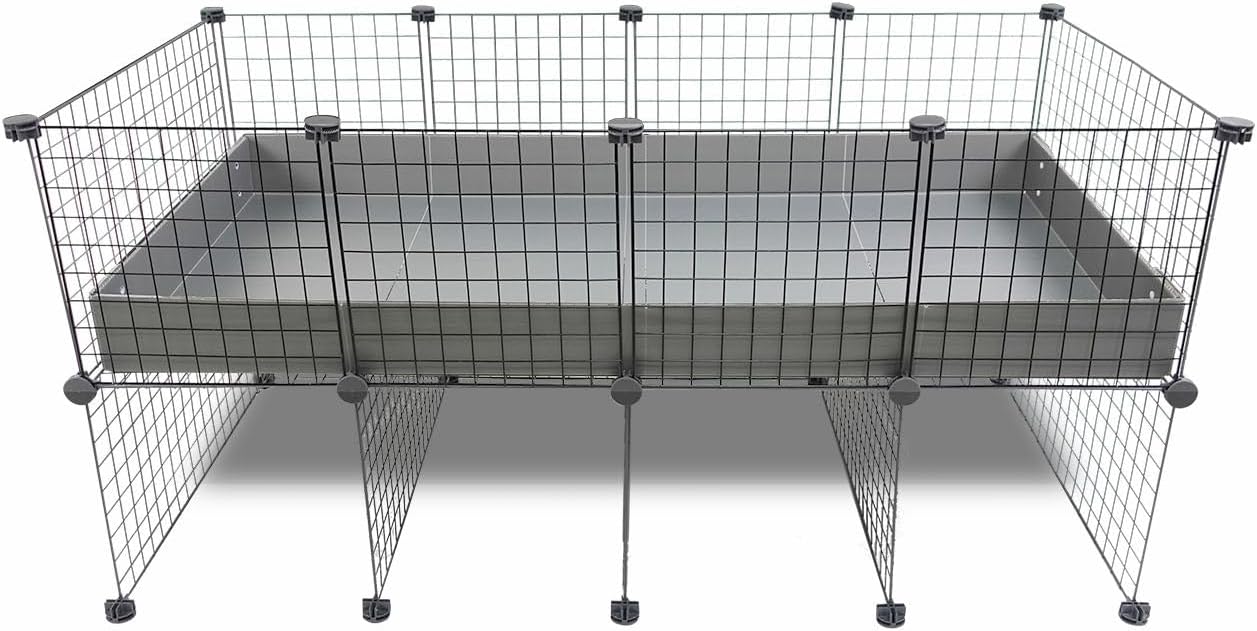 GuineaDad Piggy Condo – Premium C&C Cage with Pillars for Guinea Pigs & Small Animals with Coroplast Base | Acrylic and C&C Grids for Small Pets (C&C Grids, Standard (29" x 58.5" x 28.5"))