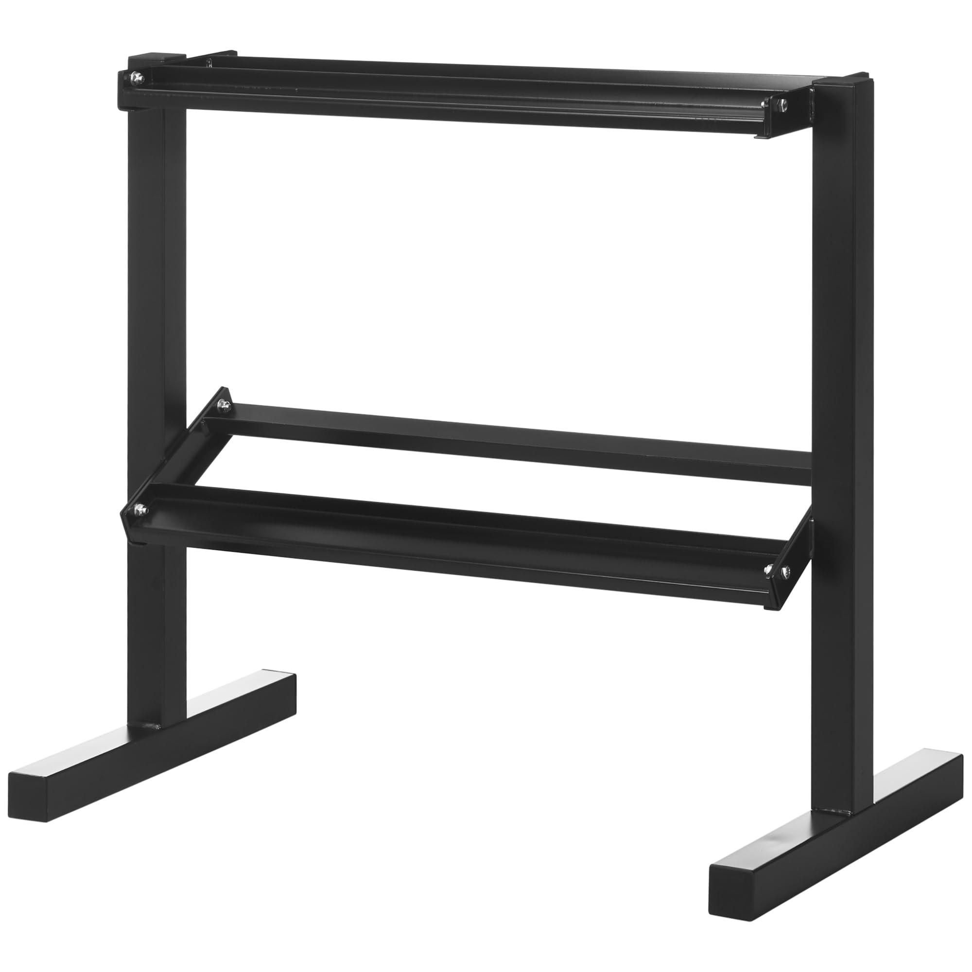 SPORTNOW Estante para Mancuernas 2 Niveles Acero 94x52,5x82 cm Negro | Soporte de Almacenamiento para Mancuernas, para Gimnasio en Casa o Oficina, Carga 270 kg