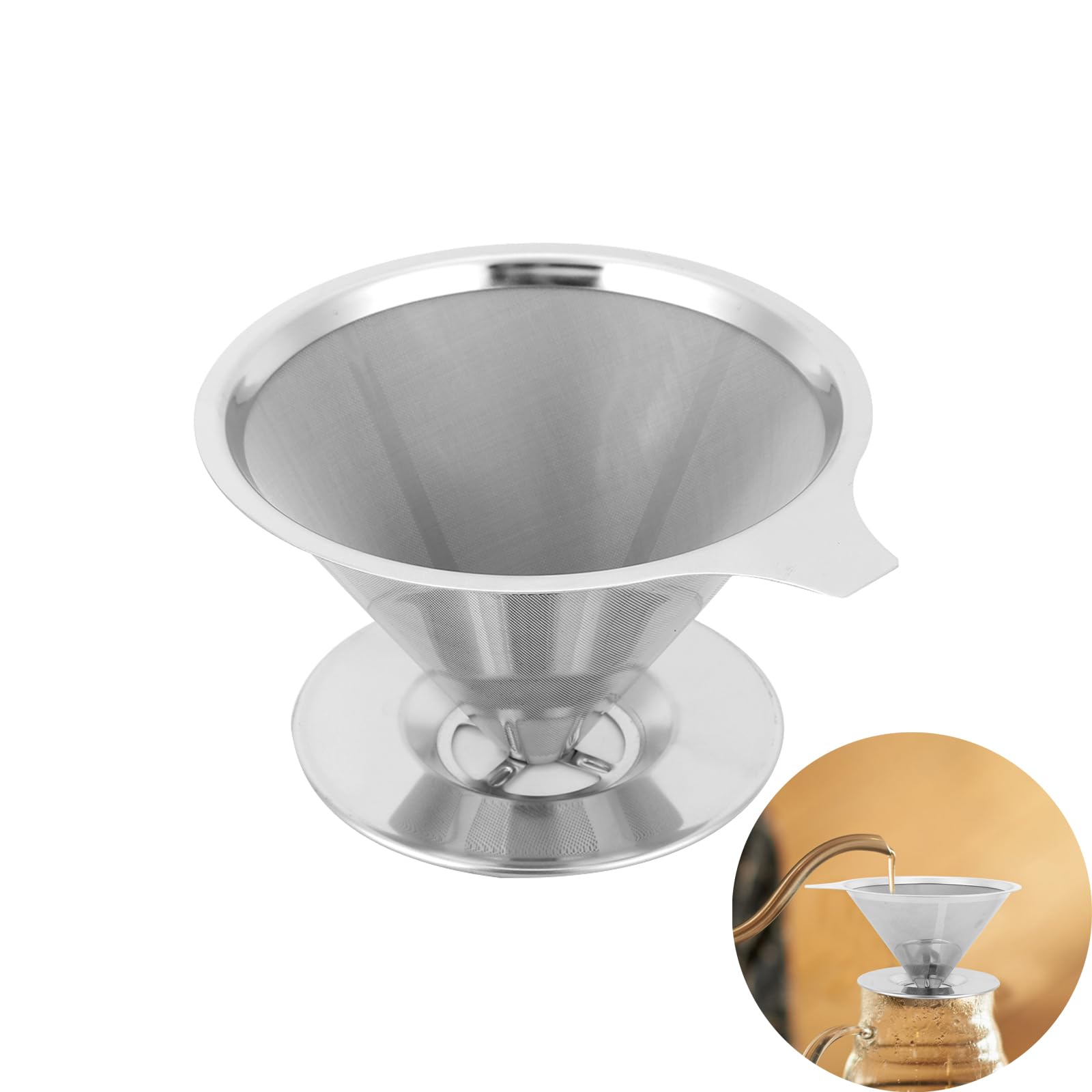 MERMOO YILAN Opvouwbare Giet Over Koffie Druppelaar Filter Houder Compact Rvs Herbruikbare Vouwen Koffie Kegel Filter Draagbare Voor Camping Outdoor Backpacken