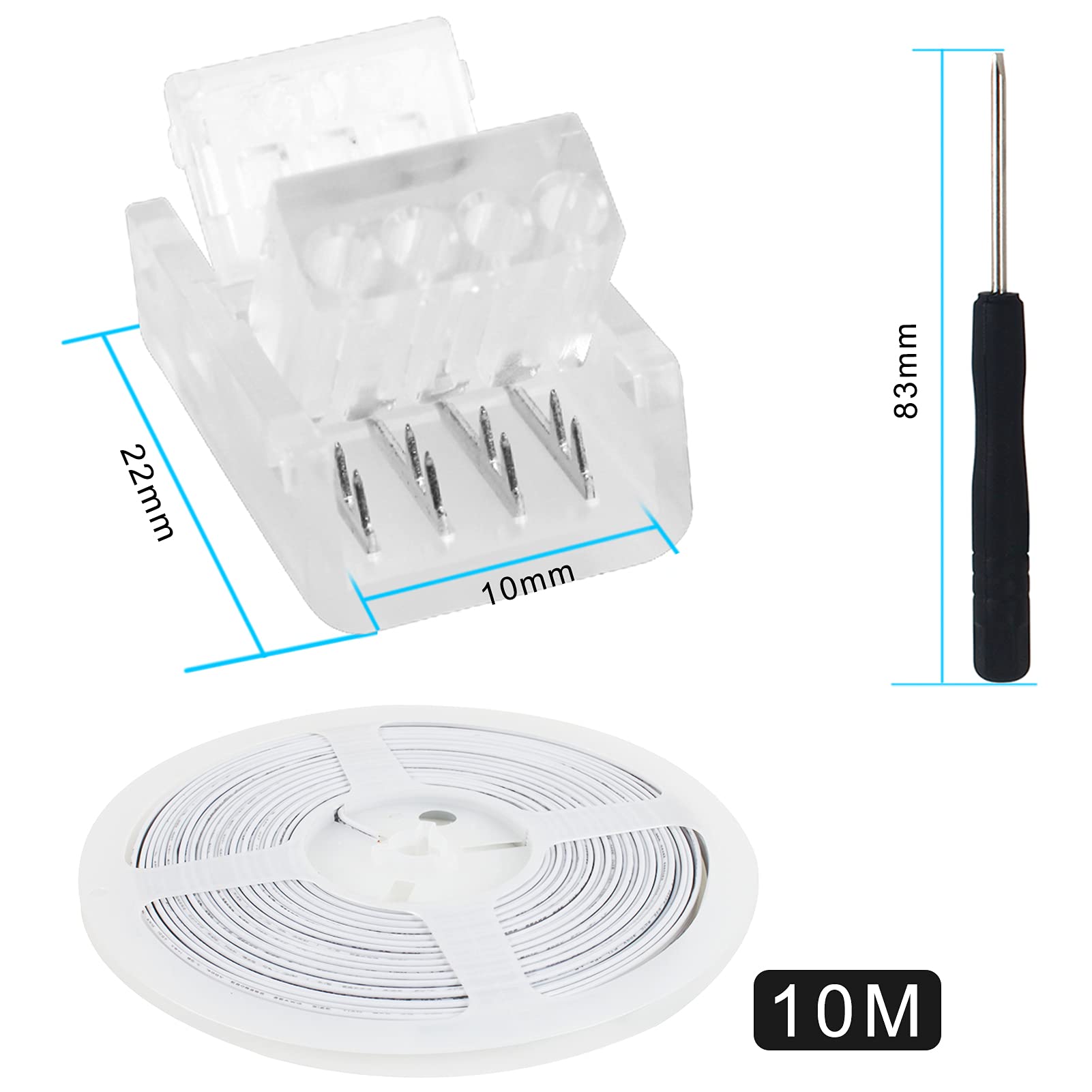 Connettore LED a 4 pin da 20 pezzi, connettore per striscia LED RGB da