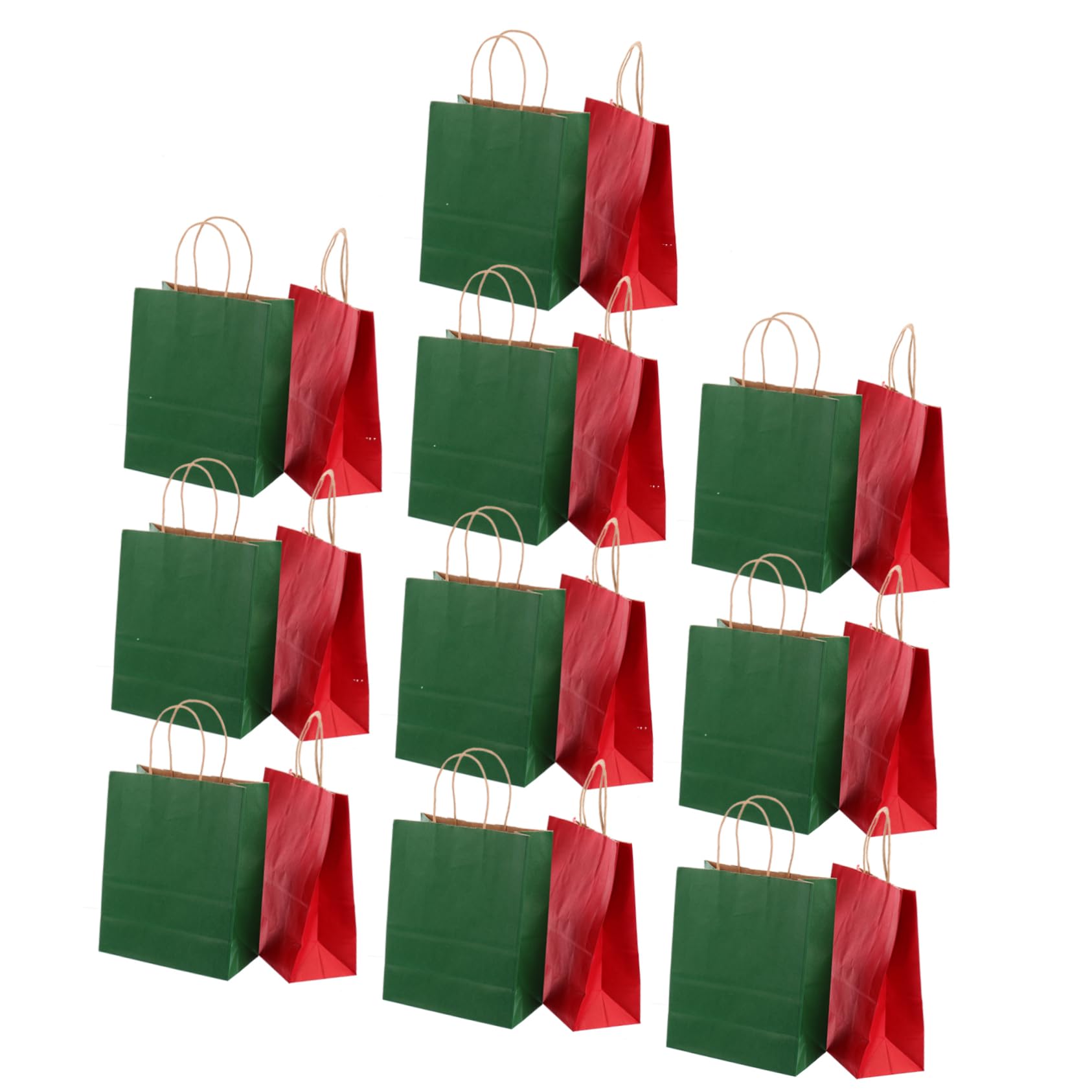 COLLBATH 24piezas Bolsas De Obsequio Kraft Para Navidad De Obsequio Para Fiestas Para Envolver Paquetes y Manualidades Color Rojo y Verde Material Resistente