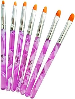 7 PCS UV Gel Nail Brush, Acrylic Nail Tips Builder Brush Pen Drawing Brushes