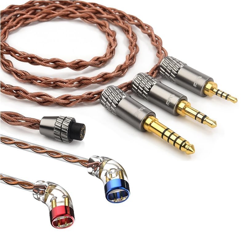 FAAEAL CVJ VS400 Earphone Cable with QDC/S/C Pin,OFC Upgrade Wire with Swappable Plug 2.5/4.4/3.5mm,Replacement Line for KZ ZSN Castor D-Fi Krila EDA TRN MT1 Headphone (S Pin+2.5/3.5/4.4mm Plugs)