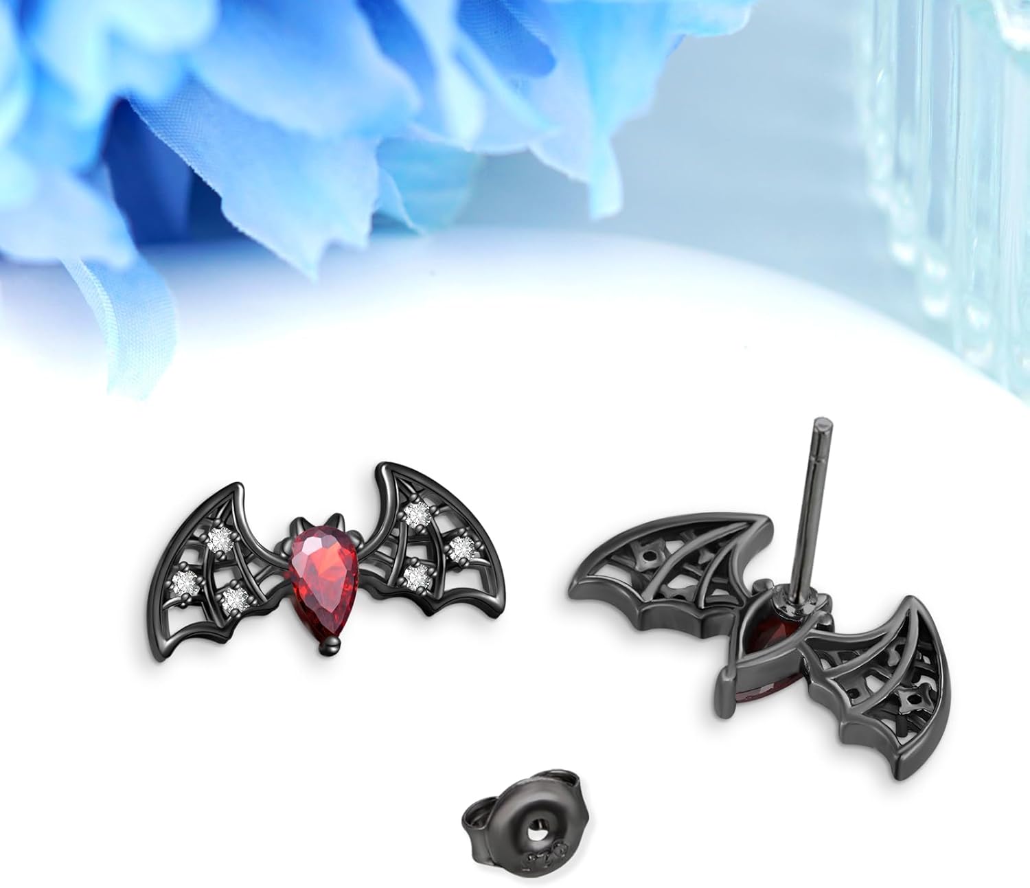 Gothic Heart/Cat/Bat/Anatomical Heart Earrings 925 Sterling Silver Goth Stud Earrings for Women Gothic Jewelry Gifts for Women
