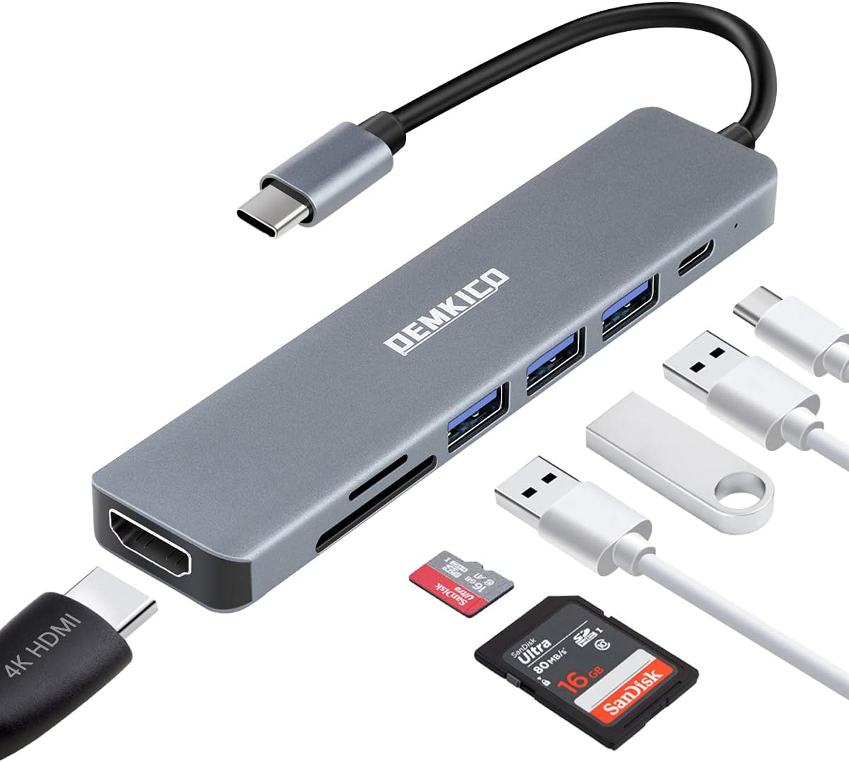 Philips USB C Hub To Multiport Adapter, 3 In 1 Power Pass Through, HDMI 4k@30Hz, 60W USB C Charging Port, 5Gbps USB 3.0 Port For MacBook Pro, MacBook Air, UCB C - Foto 5