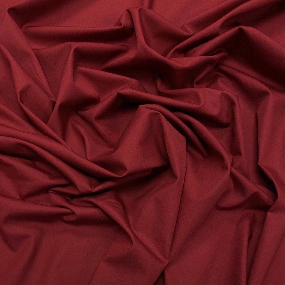 Poplin Plain 100% Cotton Fabric 44" Wide 112cm (Per Metre) (Claret)