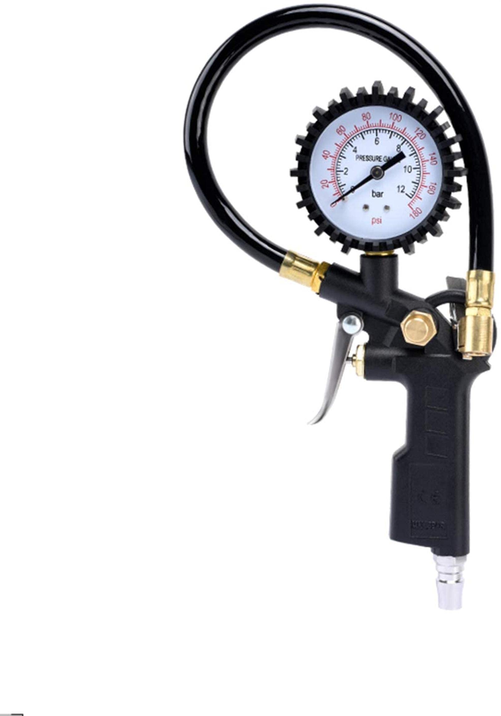 Manometro della pressione dell'aria della gomma della bici dell'automobile dell'automobile Gonfiatore della gomma Manometro pneumatico della pressione dei pneumatici Manometro del compressore (nero