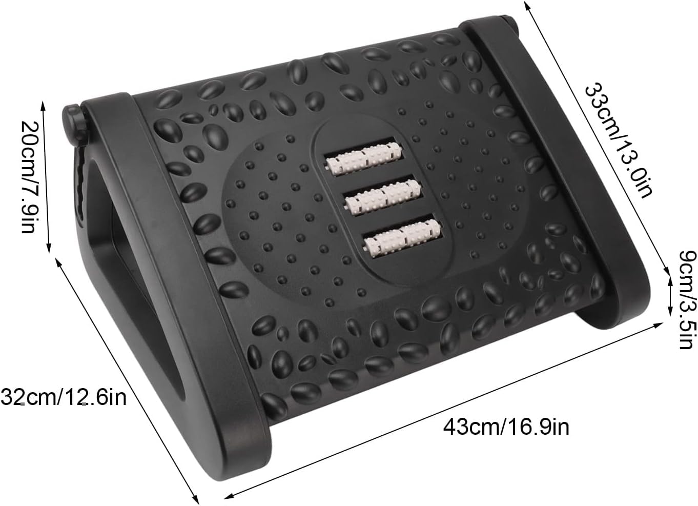 Foot Rest Adjustable Height for Under Desk | Ergonomic Office Footrest with Massage Rollers, Non-Slip Base, and Sturdy Construction for Posture, Pain Relief, and Improved Circulation 3