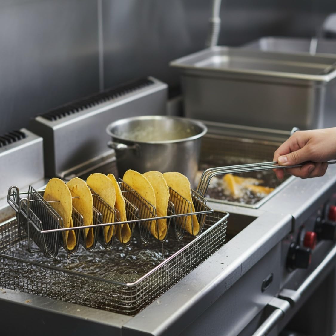 TrueCraftware- Commercial Grade 8-Slot Taco Basket Holds 8 Shells Deep Fryer- Taco Holder Basket Taco Fry Basket with Grip Handle Taco Shell Fry Basket Shells Deep Fryer Taco Holder Basket
