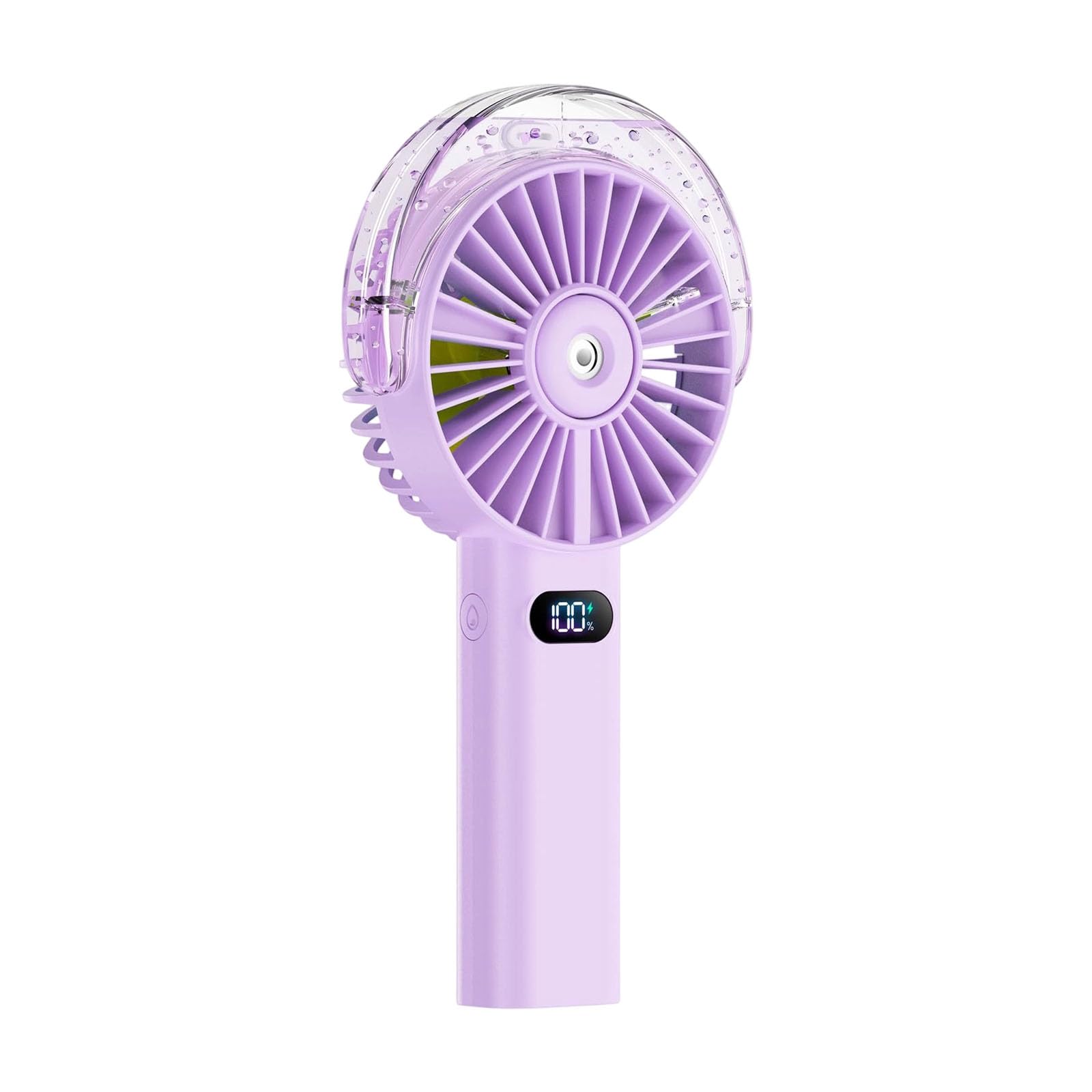 Tfaoys Lavender Weather Handheld Fan With Cooling Mist And Rechargeable Battery, Portable Fan For Outdoor And Desk Use Mist Cooling Rechargeable Handheld