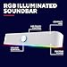 GXTrust 1619W Rhox RGB Illuminated Soundbar, PC Speakers 12W Peak Power, USB Powered Sound Bar, 3.5mm Jack Plug and Play, Stereo PC Soundbar for Desktop Laptop Computer, White