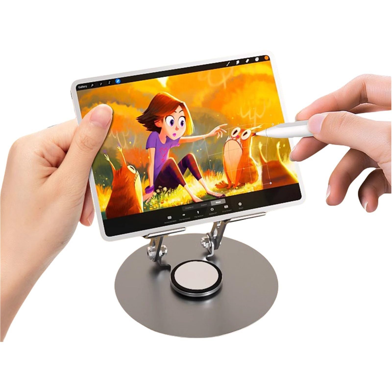 Supporto Per Computer, Telefono Cellulare E Tablet Metallo Pieghevole | Rotazione A 360 Gradi Multi-angolo Desktop Portatile Lega Monitor Stand