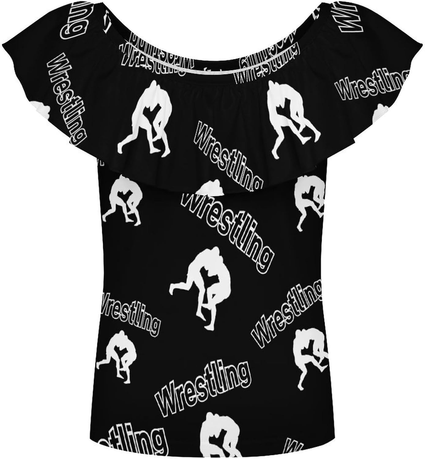 Wrestling Girls T-Shirts Top Ruffle Short Sleeve Blouse Casual Graphic Tees