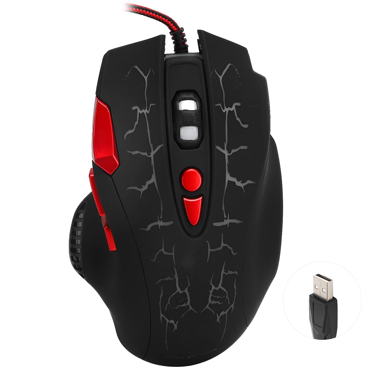 Przewodowa mysz do gier, 8 klawiszy USB Myszy z 4 prędkościami i regulacją DPI, ergonomiczna mysz z oddychającym światłem, mysz komputerowa typu plug and play zapewniająca zwycięstwa/OS X (G550