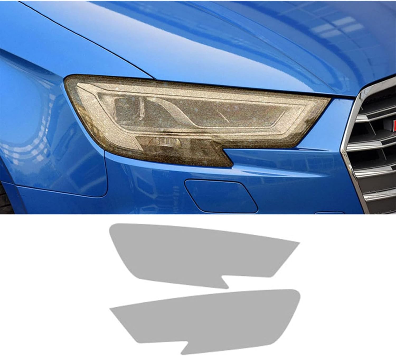 Car Headlight Protective Film for Audi A3 S3 RS3 8V Sportback 2013+, Black Transparent TPU Sticker,2014-2016 G