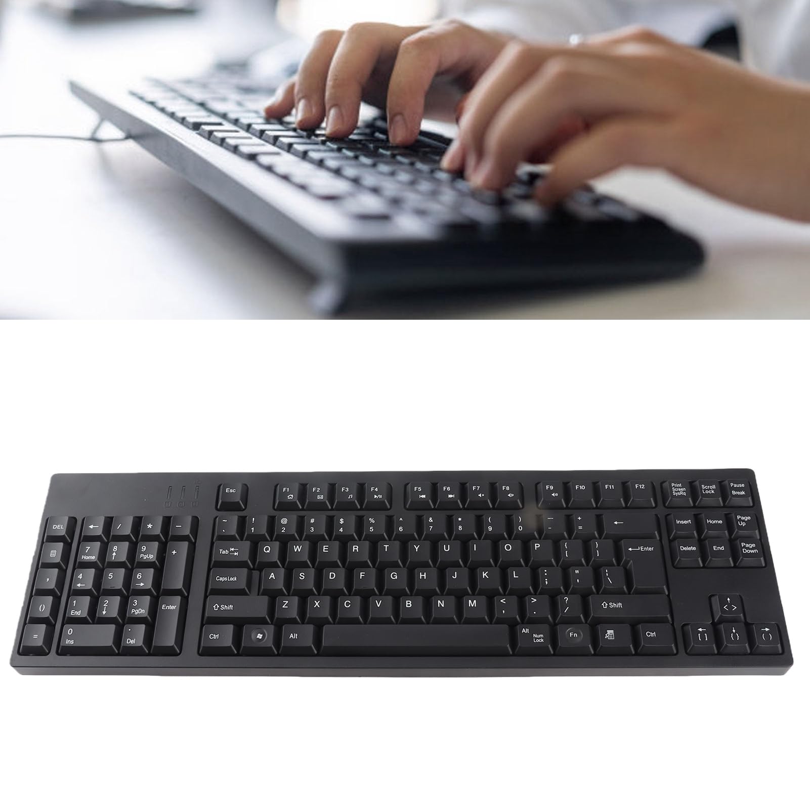 Annadue Teclado para Zurdos 109 Teclas Tipo C Diseño Ergonómico Teclado de Oficina Plug and Play para Diseñador de Contabilidad Empresarial, en Inglés con Diseño de EE. UU.