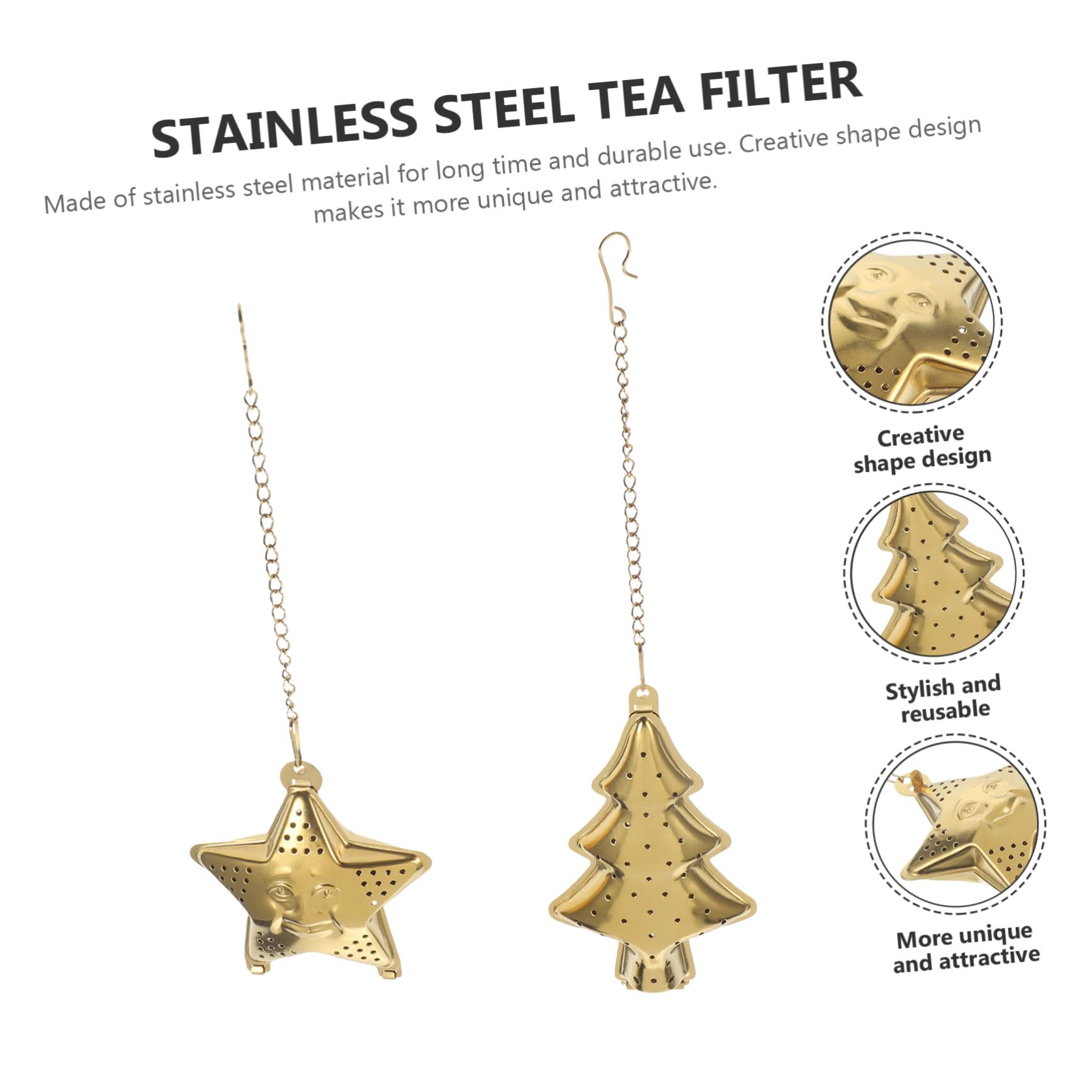 2 Pièces Infuseur à Thé Acier Inoxydable Créatif et Réutilisable Passoire Fine pour Thé Oolong et Infusions Accessoire de Cuisine Pratique