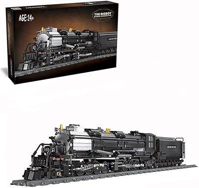 DAXX BIGBOY Steam Train Building Kit and Engineering Toy,BIGBOY Locomotive with Track Display Set Compatible with Lego,Gift for Train Lovers(1608Pcs)