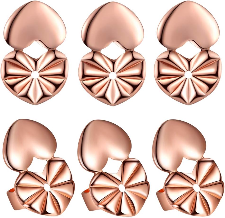 Post Earring Backs Earring Lifters Rose Gold Plated, Hypoallergenic