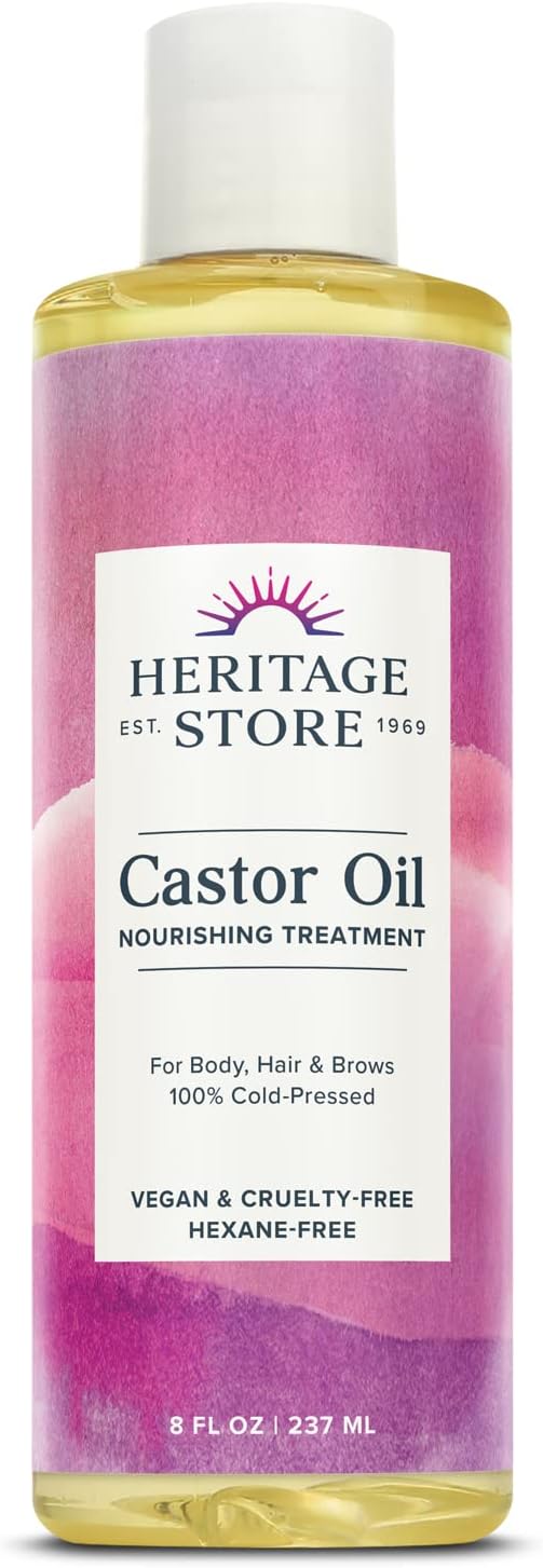 Palma Christi Castor Oil | Hair & Skin Moisturizer, Eyebrow Thickener | Cold Pressed, Hexane & Fragrance Free | 8 oz