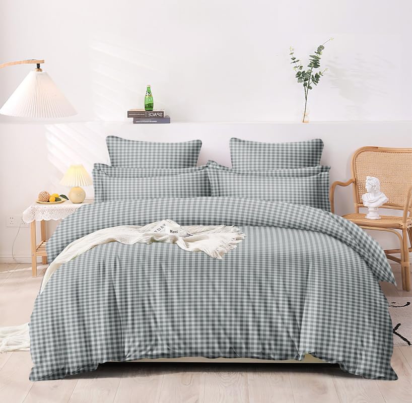 MORADO Glace Cotton 210 TC Single Bed Size Duvet Cover/Quilt Cover/Rajai Cover/Blanket Cover with Zipper (60x90 Inches,Grey)-image-4