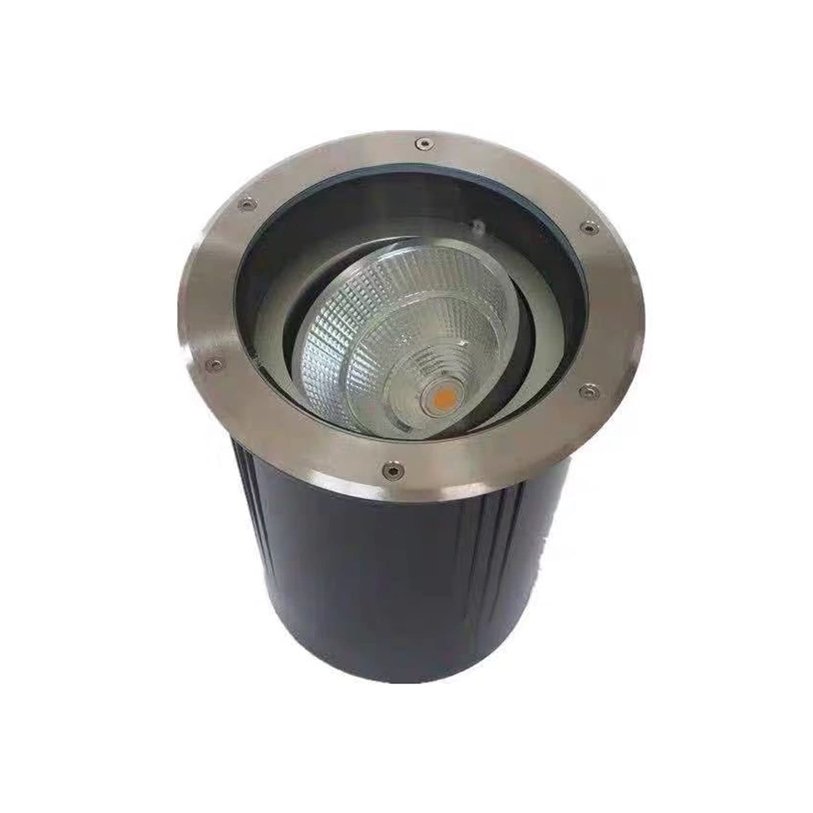 HETX7 Beautiful Buried Lights Adjustable Angle 15° COB Stainless Steel In-Ground Light 3000K/6000K Outdoor Ground Lamp IP67 Waterproof In-Ground Garden Lamp for Landscape Pathway Yard Deck Walkway