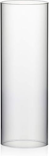 Miniatura 33 de WGVI Funda para portavelas Hurricane, ancho de 6 pulgadas, altura de 10 pulgadas, portavelas cilíndrico de vidrio transparente, tubo de chimenea