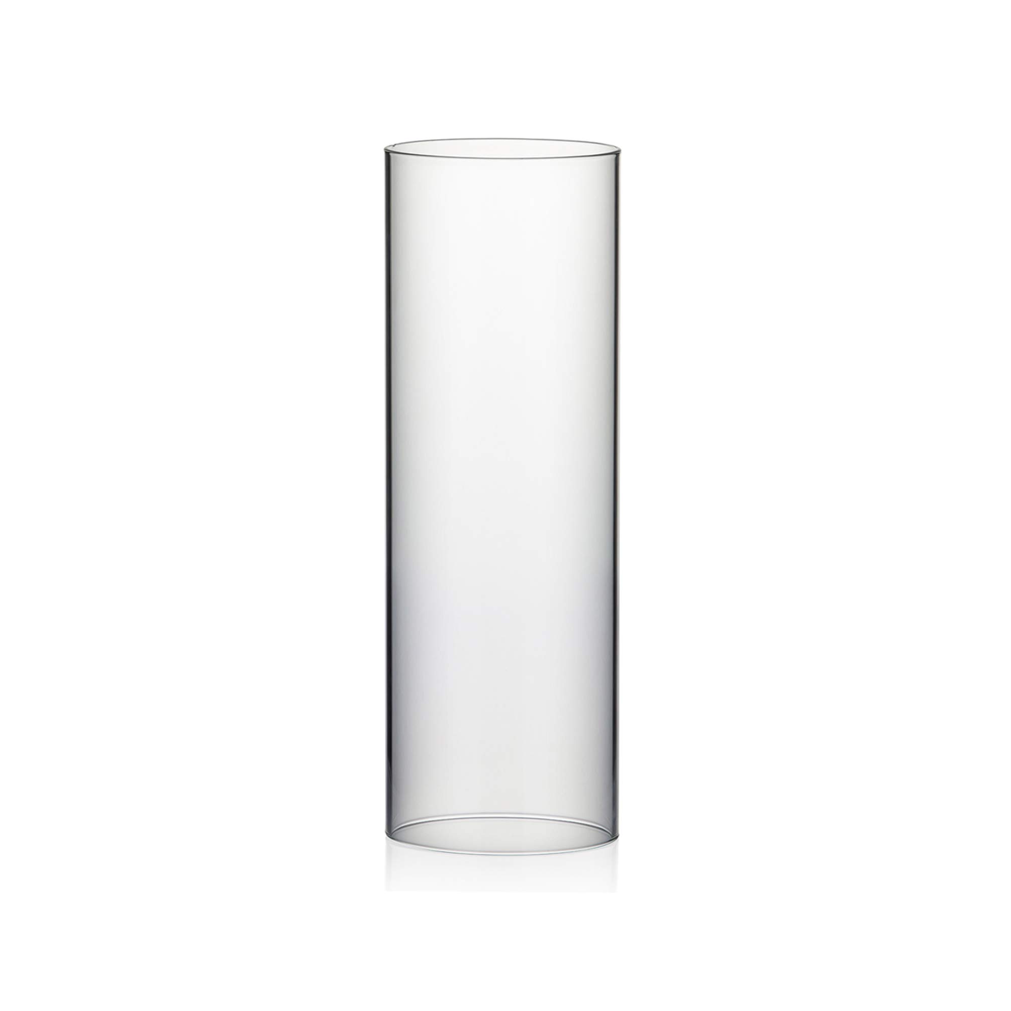 WGVI Hurricane Candle Holder Sleeve, Wide 4.7", Height 14", Clear Glass Cylinder Candleholder, Chimney Tube, Open Ended Candle Shade, 1 Piece