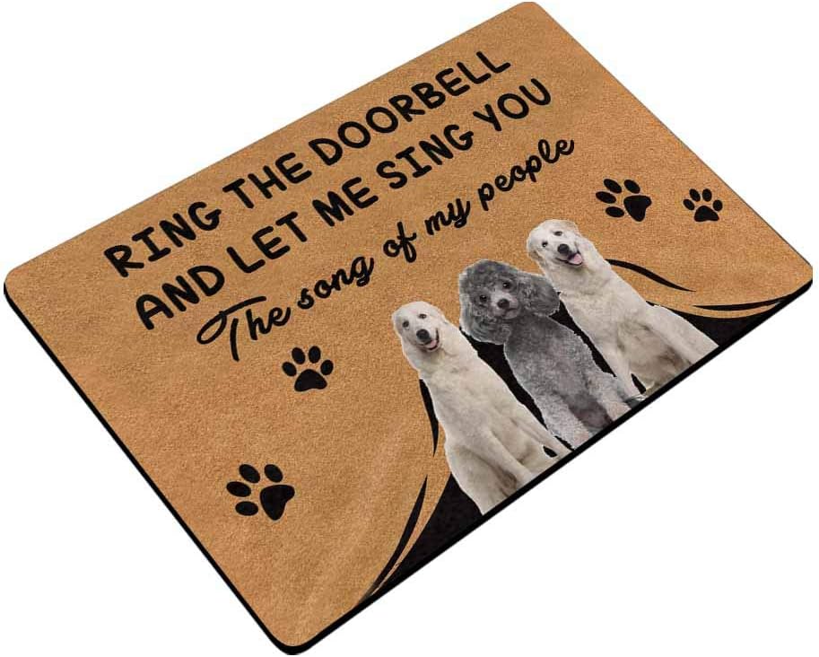Custom Doormat, Ring the Doorbell and Let Me Sing You the Song of My People Personalized Mat Dog Photo Doormat Door Floor Mat Outdoor Indoor Front Mat Entrance Welcome Mat Bathroom Rug Mat 24x16 Inch