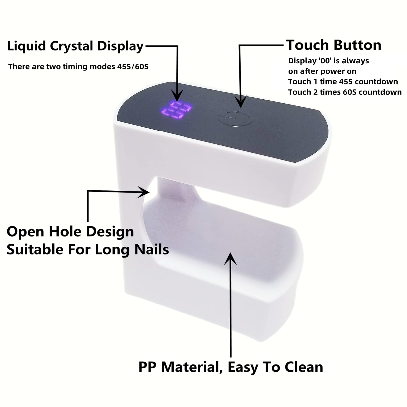 Mini lámpara LED para uñas, luz UV de 24 W para uñas con temporizador, lámpara UV para uñas de gel, luz de uñas de secado rápido, secador de uñas portátil USB para viajes, manicura, arte de