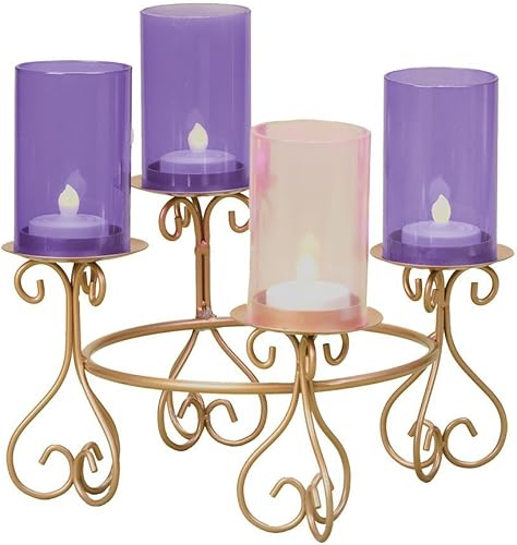 Soportes romanos de 8.25 pulgadas de alto para flautas de vidrio Velas no incluidas