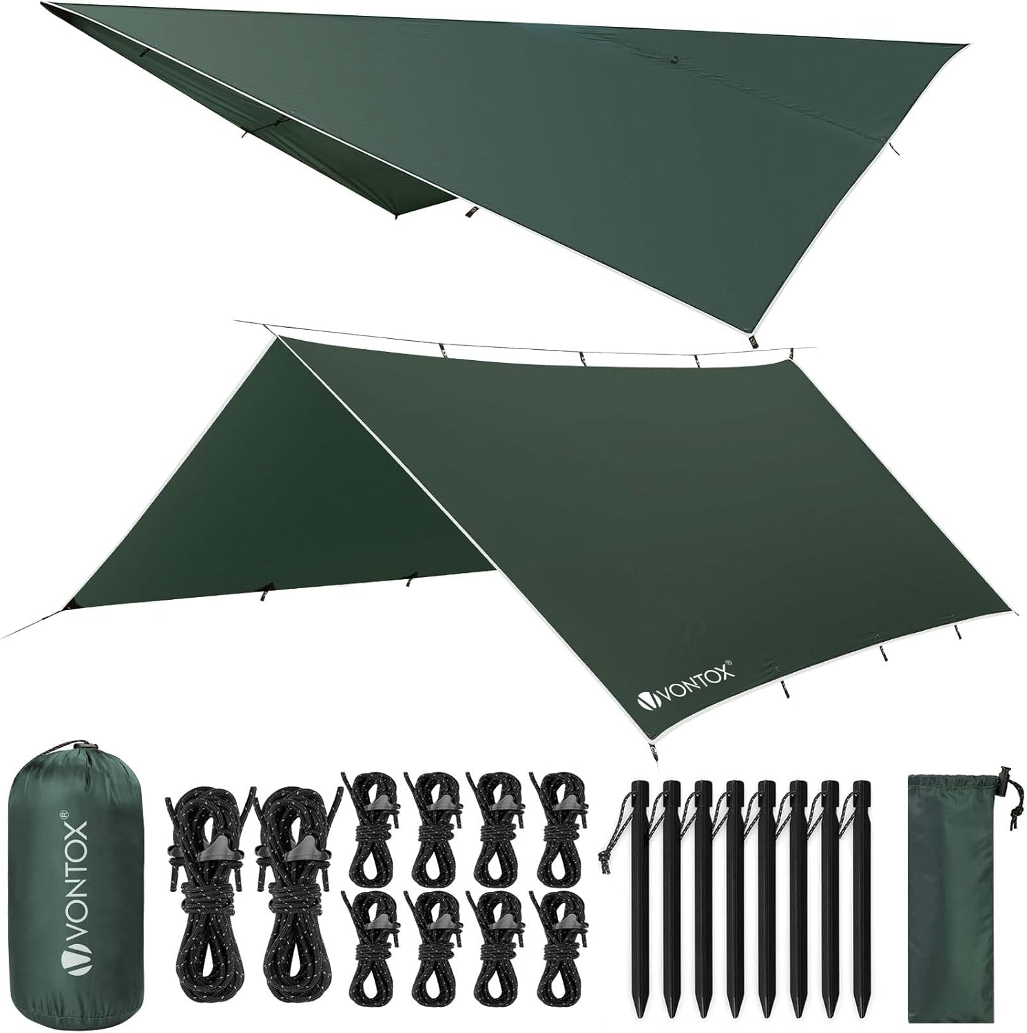 V VONTOX Tarp 3x5 m Waterproof Camping Tent Tarpaulin, AntiUV Snow