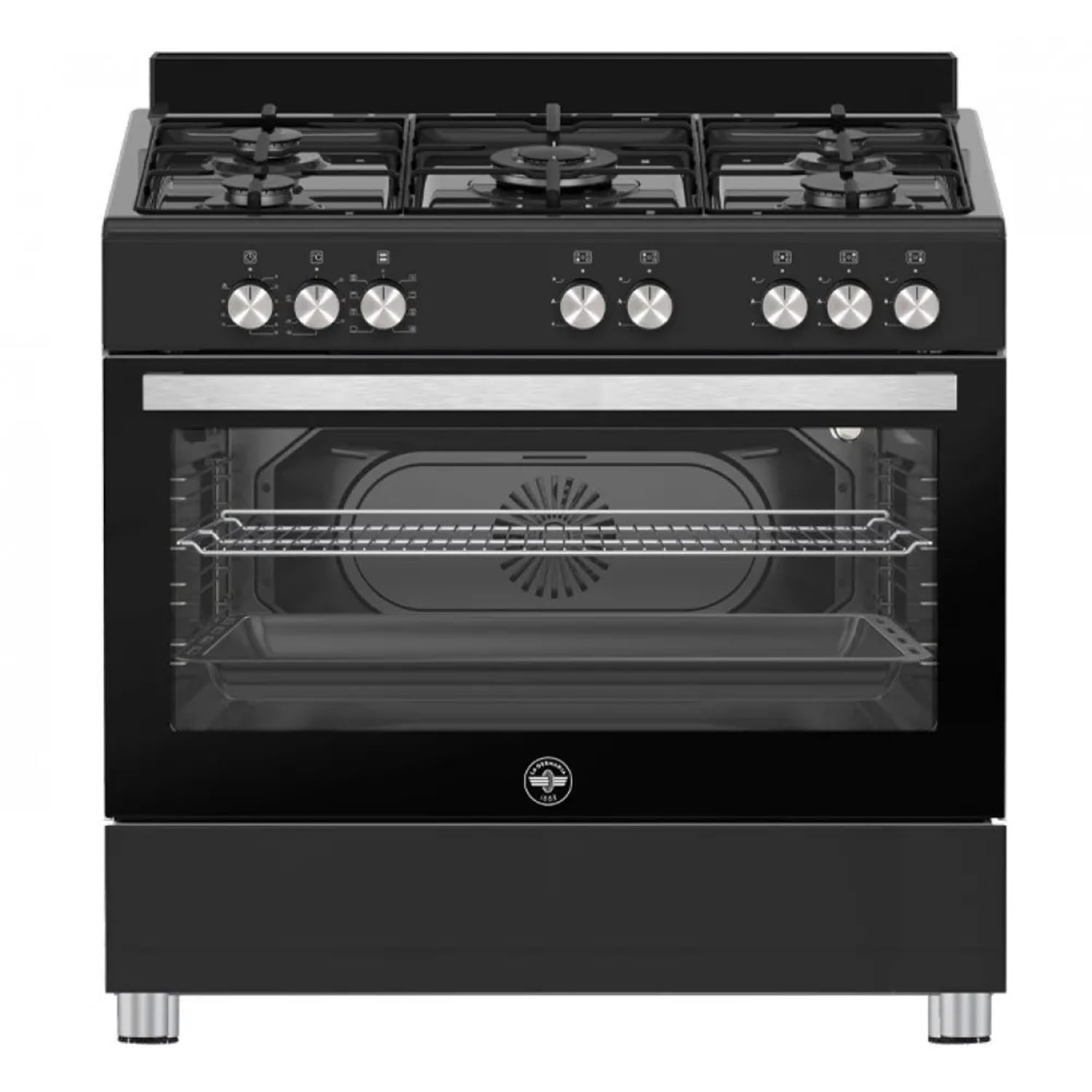 SE965ENE/24 - Cucina a gas con forno elettrico, 90x60 cm, Nero, Classe energetica A