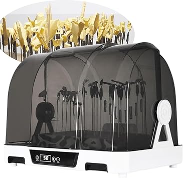 Model Paint Dryer,200w Airbrush Spray Booth Kit, Electric Airbrush Drybooth with LCD Screen, Drying Time Temperature Control, Large Capacity Spray Painting Dryer with Dust Cover