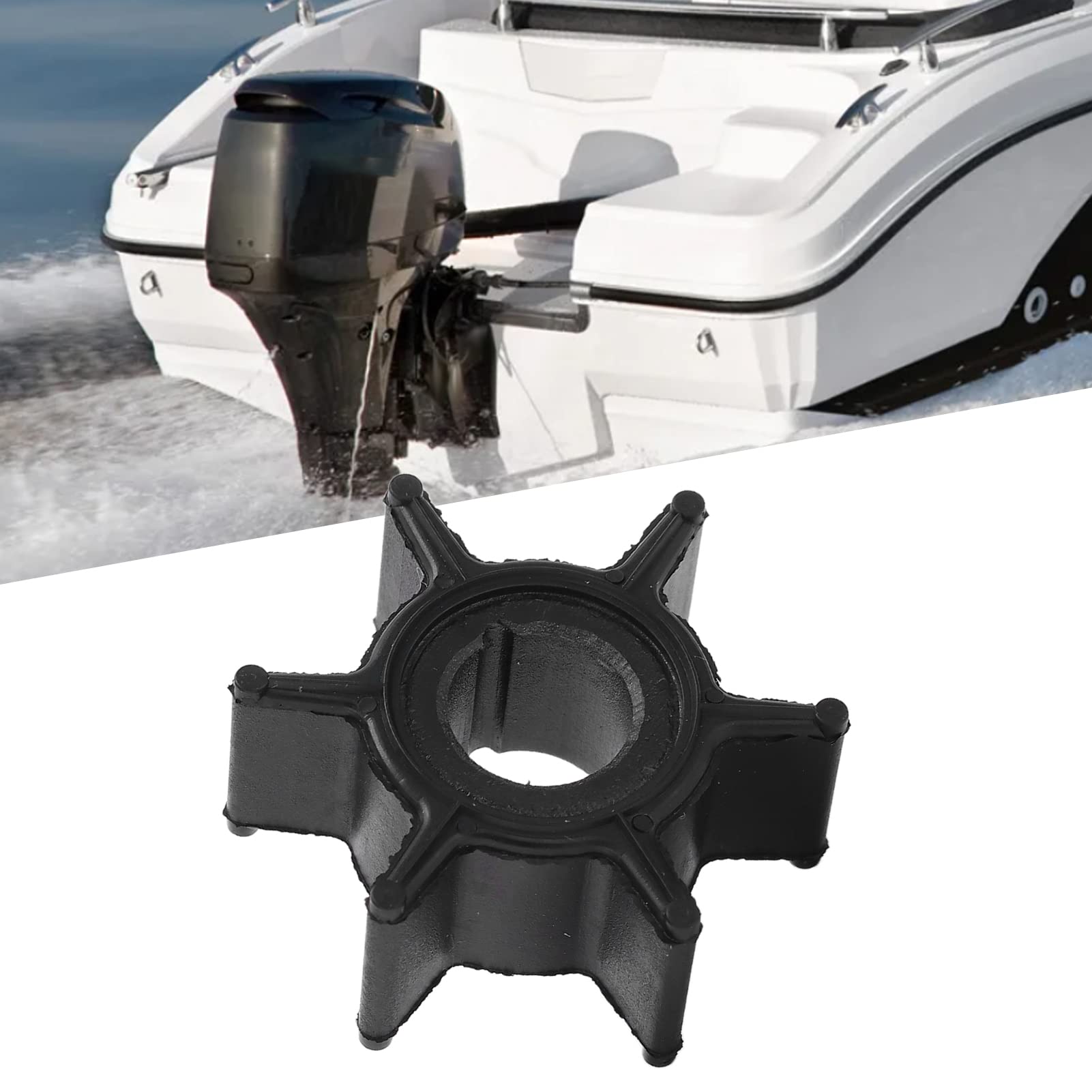 Girante Pompa Acqua Per Fuoribordo - 6 Pale Nere Per Tohatsu 25-40HP | Ricambio 47-161541 - Foto 4