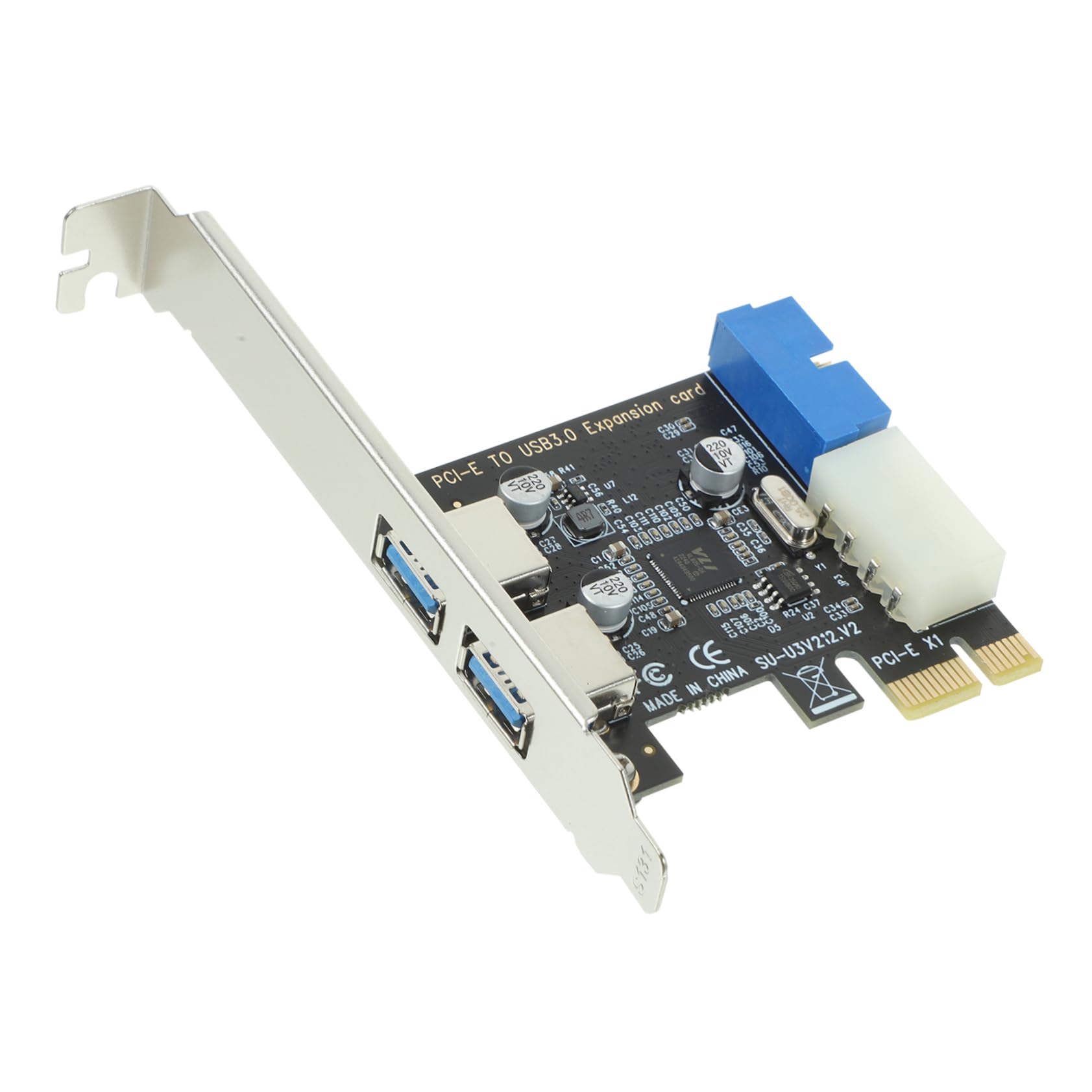 Carte extension USB PCI-E double port Operitacx pour PC fixe - 8