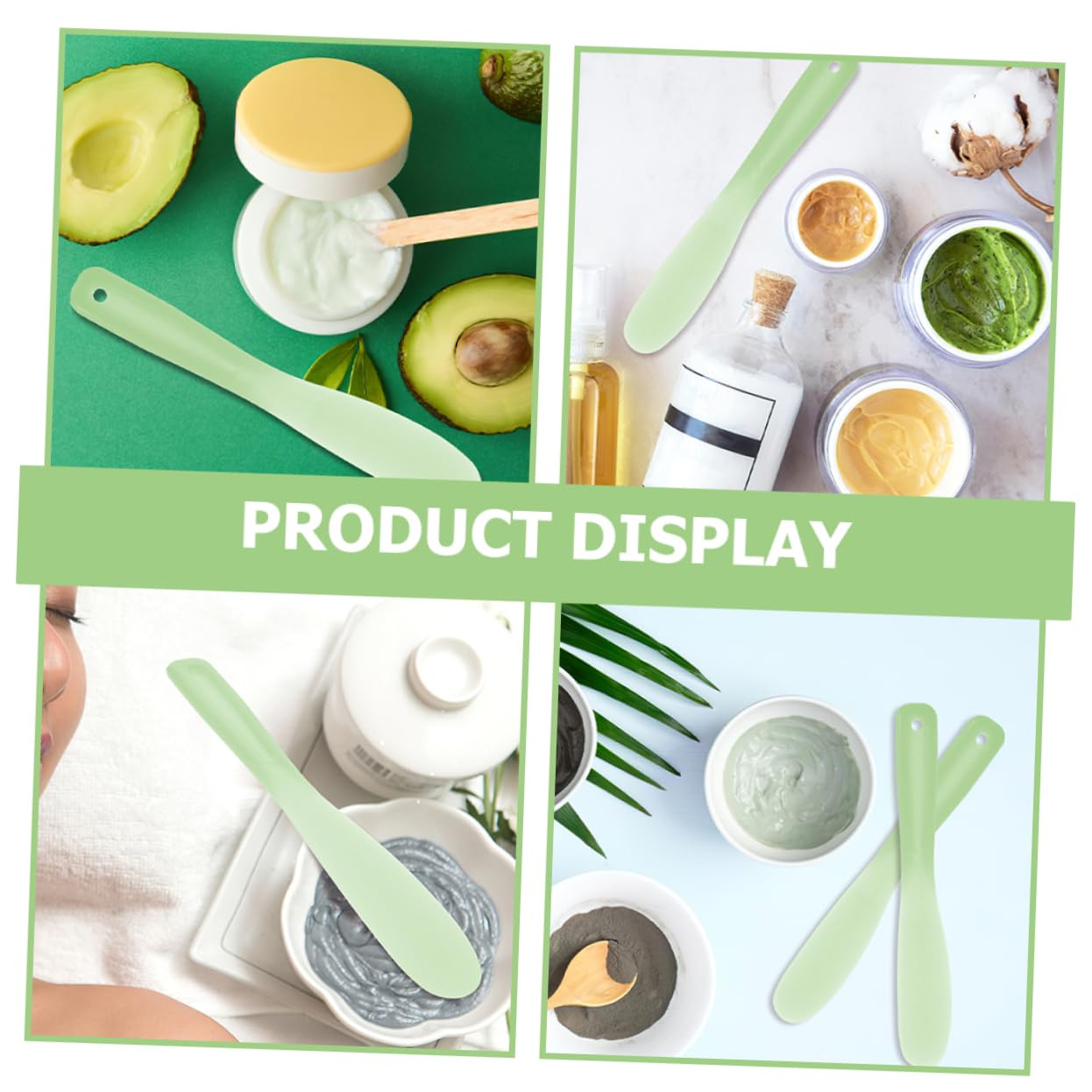 Beavorty 4 Juegos Palo De Máscara Espátulas Cosméticas Utensilio Kit De Maquillaje Make up Kit Espátula Para Remover Maquillaje Mezclador Cosmético Gel De Sílice Reutilizable 20 Piezas * 4