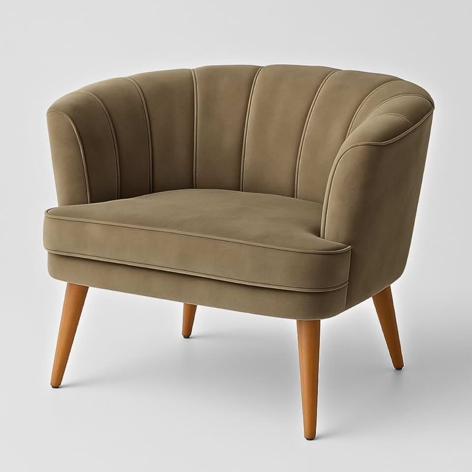 Poltrona Cadeira Decorativa para Sala de Espera Recepção Resistente Ergônomica MOBLAN decor (Cappuccino)