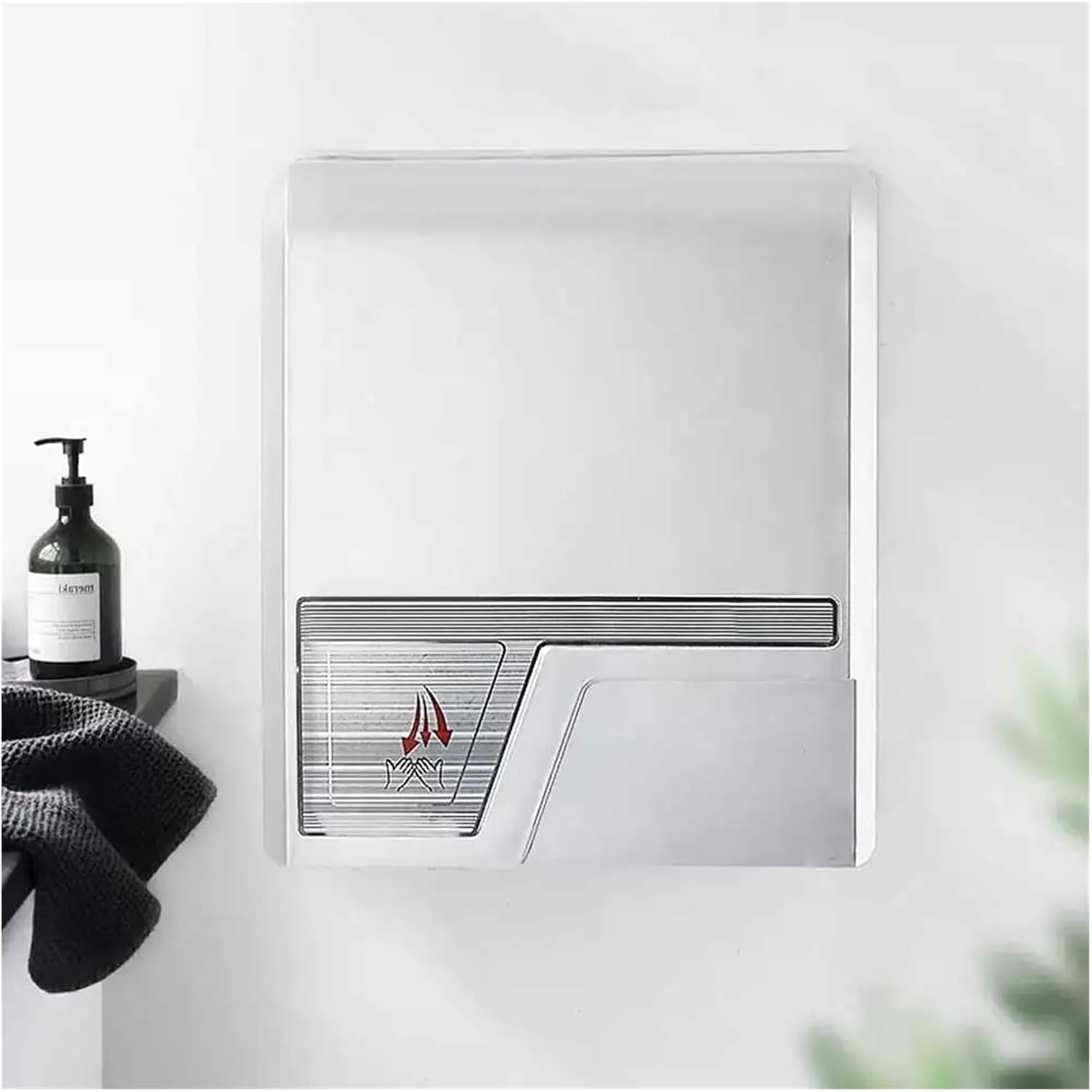 全自動誘導ハンドドライヤー浴室トイレ電気乾燥機(Silver)