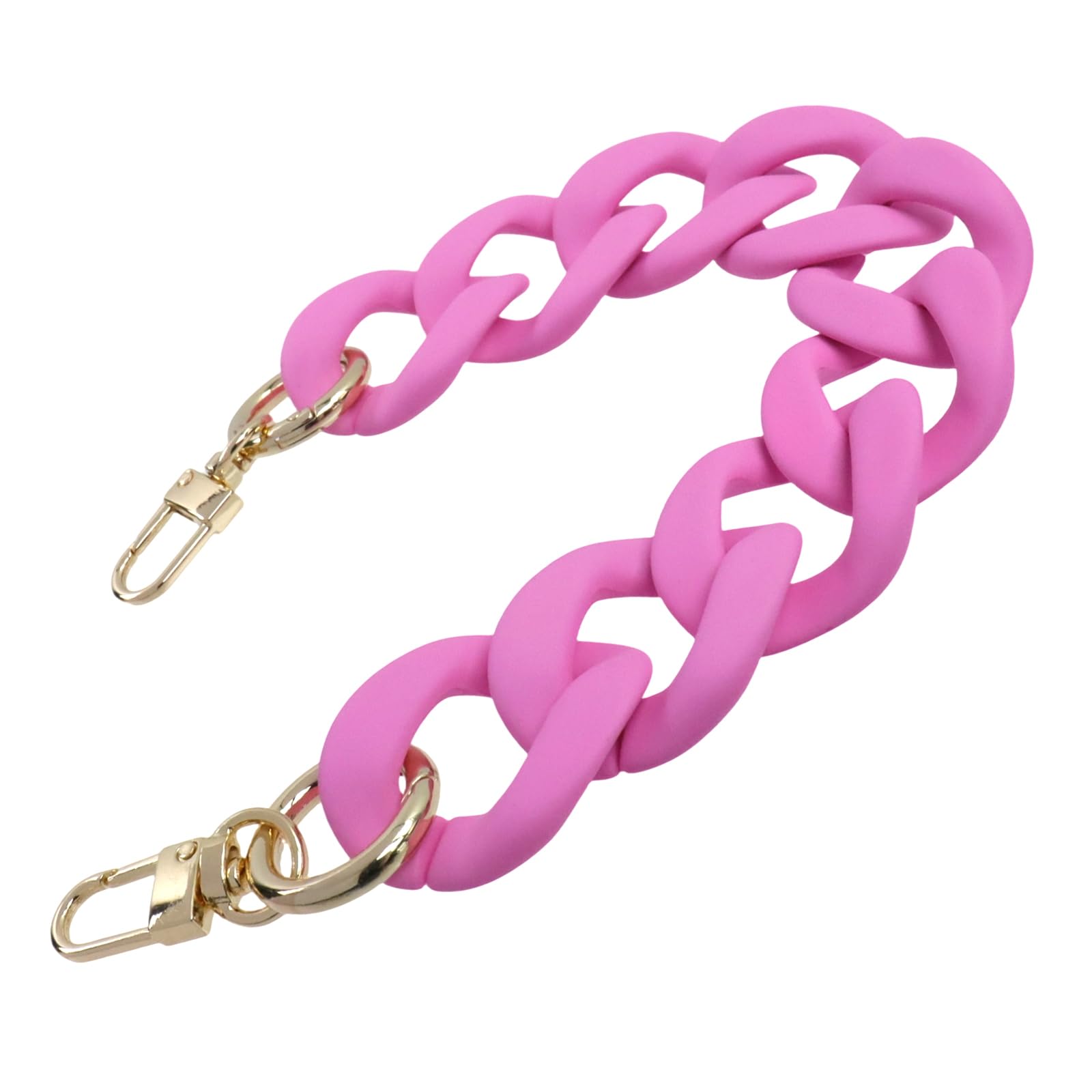 Tighall Resin Purse Chain Handbag Strap, 12" Acrylic Bag Strap with Metal Buckles, DIY Decorative Replacement Accessories Strap for Handbag Wallet Crossbody Shouder Bag（30cm Heavy Chain, Rose Pink）-picture-26