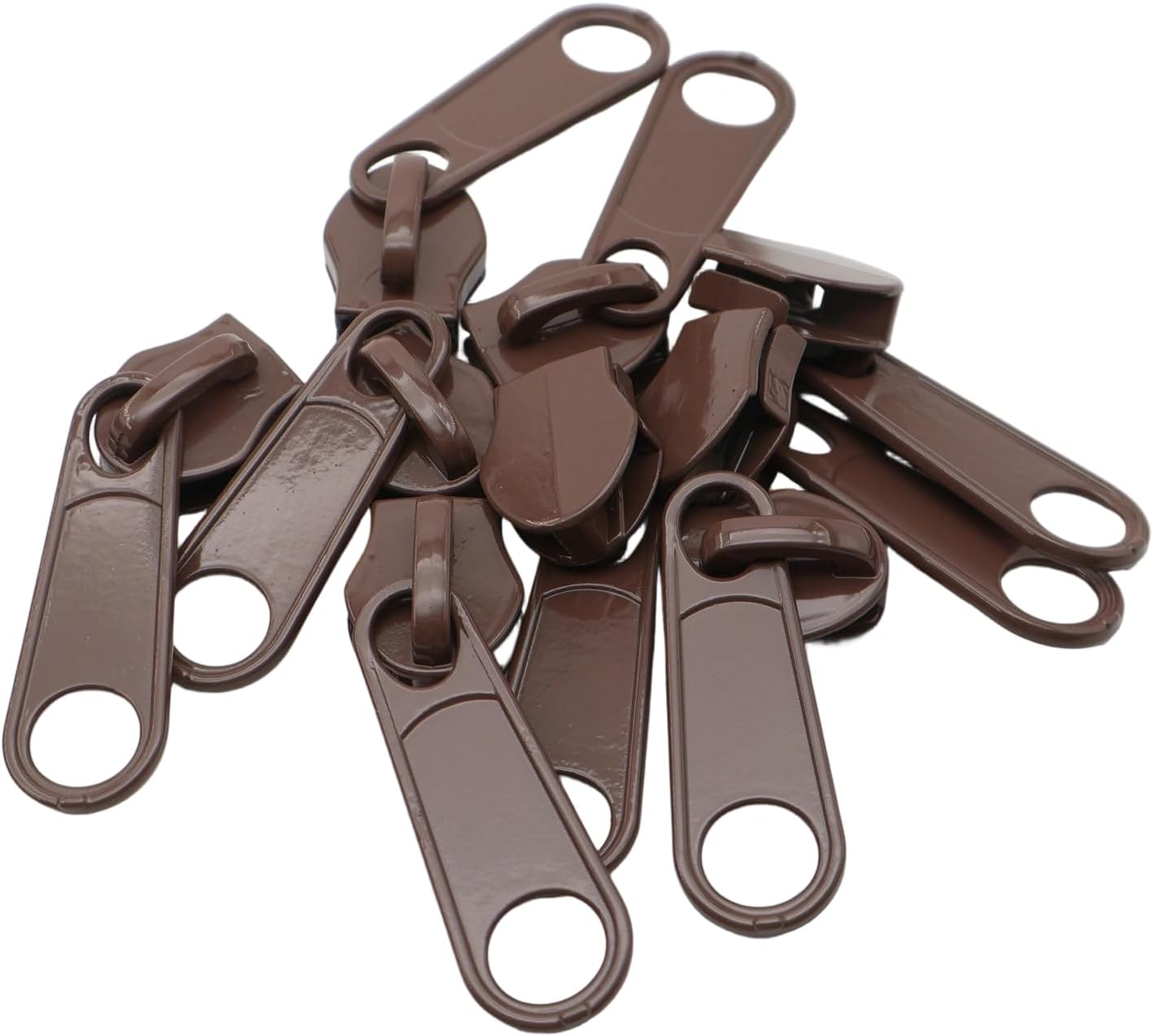 Leekayer #8 Nylon Zippers Bulk 10 Yards with 20pcs Brown Coil Zipper Sliders for DIY Tailor Sewing Craft,Luggage,Dress,Sofa Cushion,Pillow,Bag(Brown)