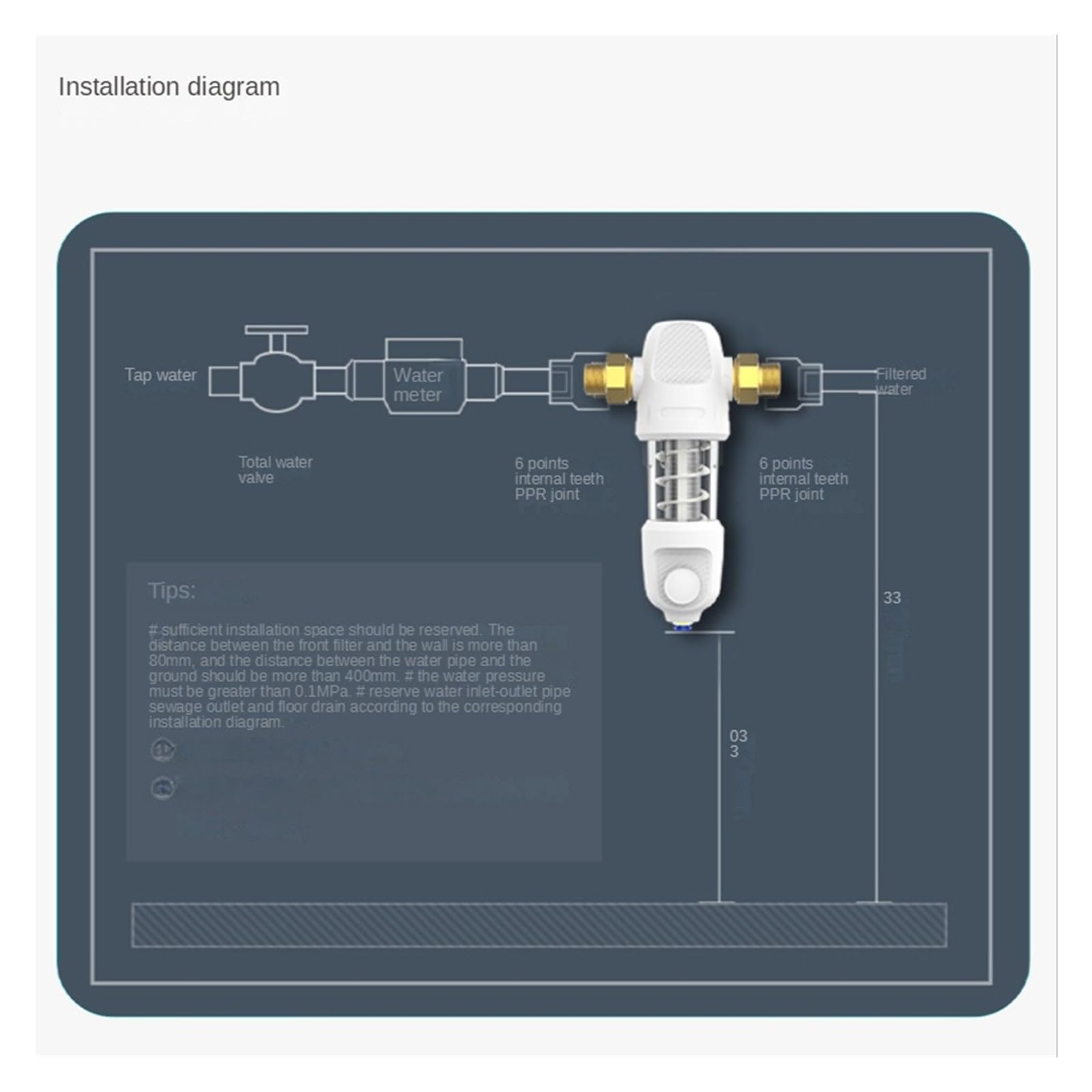 Kit système d'osmose Inverse Préfiltre de Lavage à Contre-Courant pré-Automatique, Filtre Eau sédiments, système Central Purification Toute la Maison Système de Filtre à Eau
