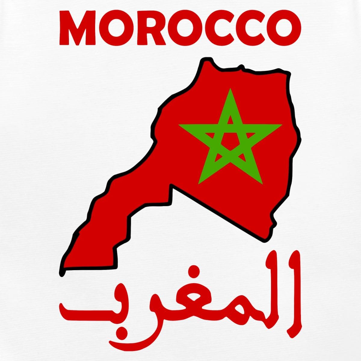 Spreadshirt Morocco Carte Maroc Drapeau Cadeau Marocain Body Manches Longues Bébé Bio