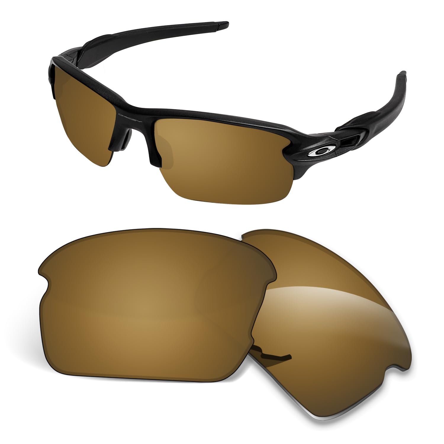 Biyxpiv 1.5MM Replacement Lenses Compatible With Oakley Flak XS OJ9005 Youth Fit Sunglasses, Anti-Scratch