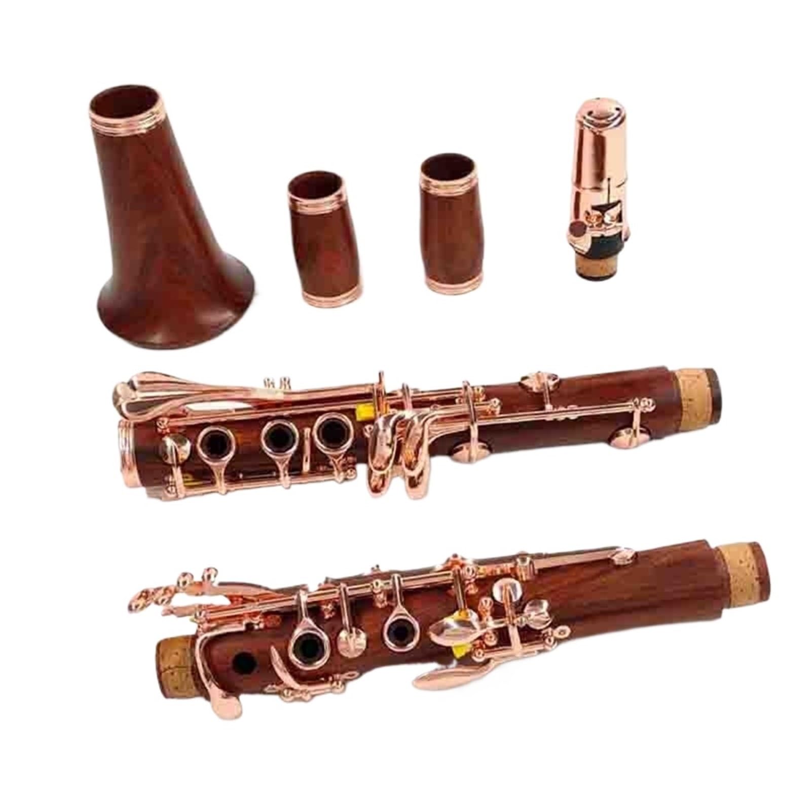 Professionelle Klarinette Professionelle Klarinette Aus Palisander BB Rosévergoldete Klappen Koaxial