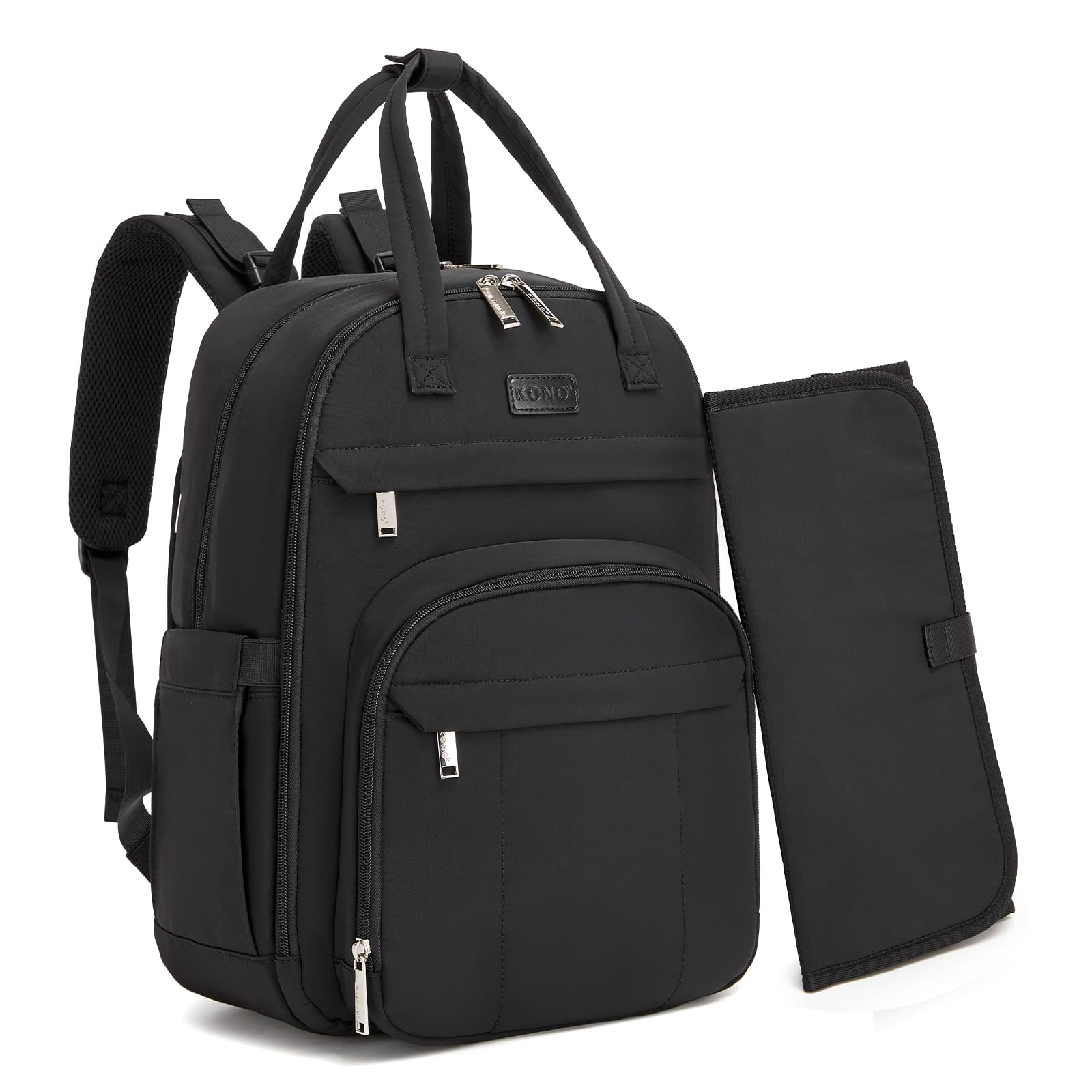 Kono Baby Changing Bag Backpack with Changing Mat, 19-Pocket Nappy Bag
