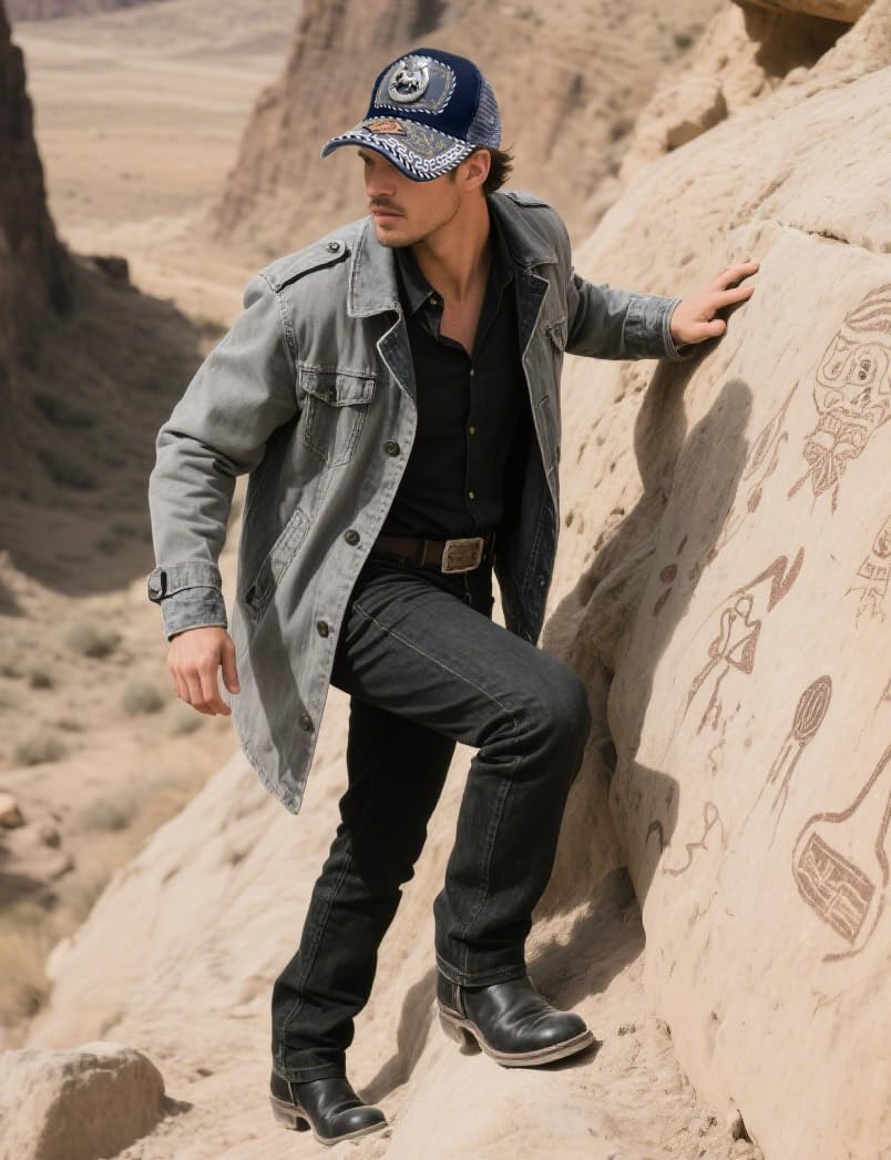 TOPACC Western Trucker Hat for Men Women Vintage Cowboy Country Hats Cute Baseball Cap for Western Outfit - Image 4