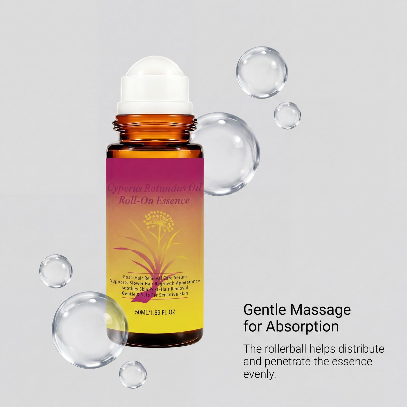 Serum zwijane z olejkiem Cyperus Rotundus i aloesem, pielęgnacja po depilacji. Nietłuste, zapewnia gładką skórę po depilacji, 50 ml (6 szt.)