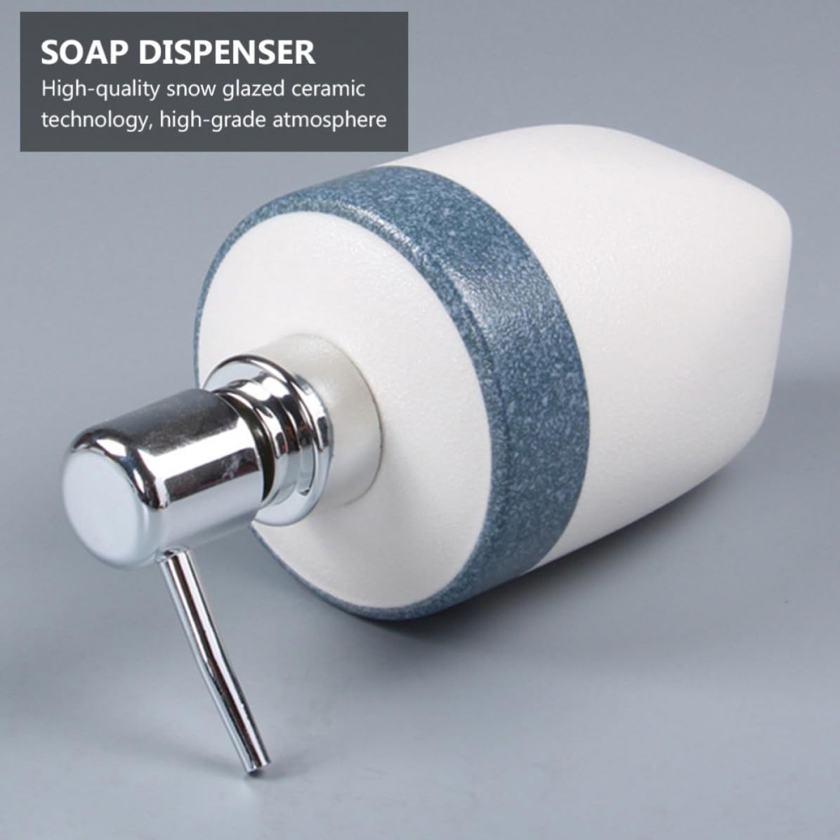Organizador Diseño Antideslizante Juego de Cuatro Piezas de Dispensador de Jabón de Cerámica Azul Bandeja y Porta Vasos para Baño Doméstico