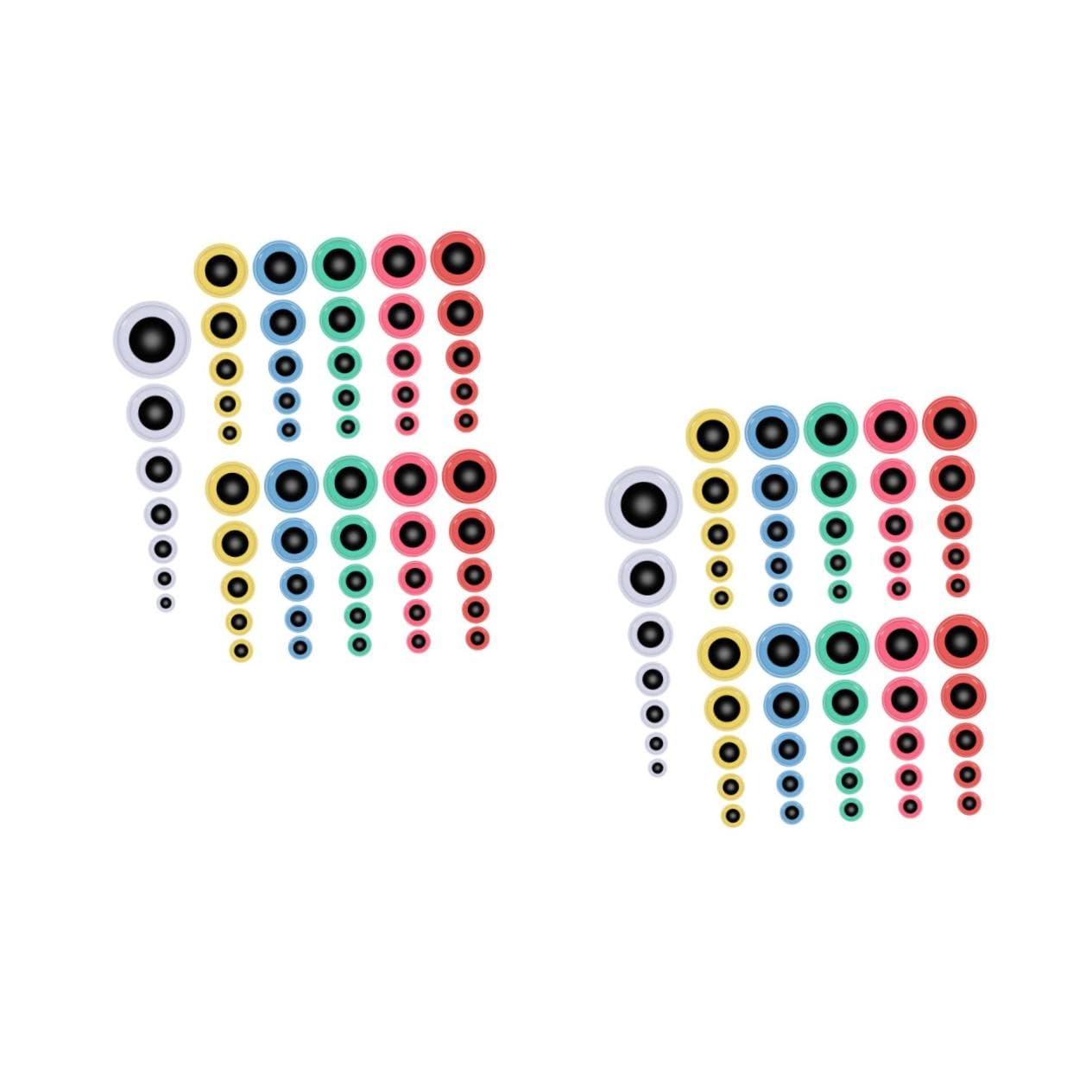 ARTIBETTER 2sets Plastic Doll Making Sculptures Props DIY Hand Made Doll Eyes Adhesive Googly Eyes 200pcs*2